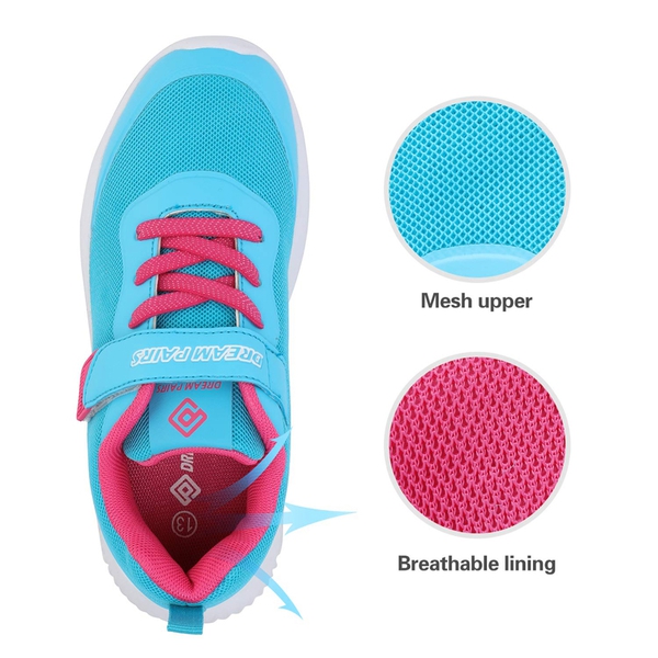 [EZ-Ons BreezeRunners] Breathable And Lightweight Kids Running Sneakers - BABY BLUE - 2